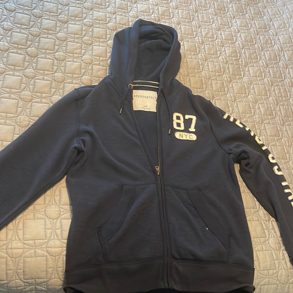 Aeropostale zip-up sweater UNISEX size L color navy
